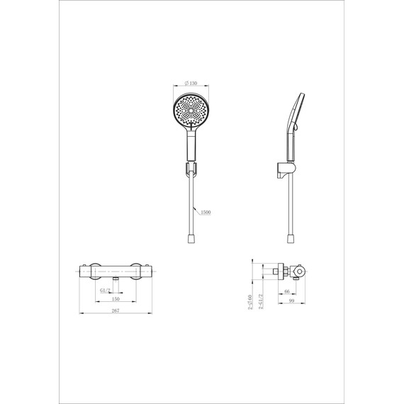 Смесители для душа с термостатом Wonzon & Woghand Inn WW-B2003-A-MB, чёрный - фото 2