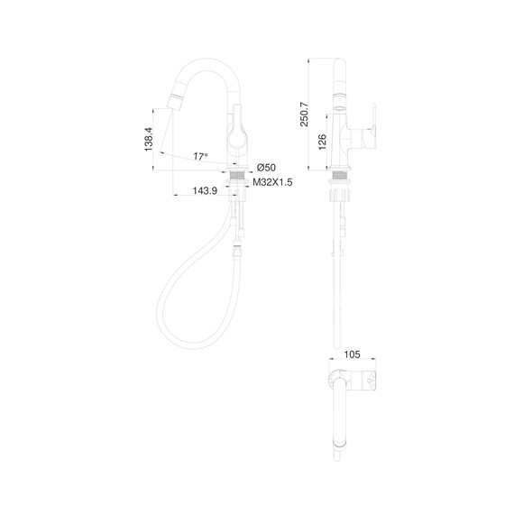Смесители для раковины Wonzon & Woghand WW-FE01L212-MW, белый - фото 6
