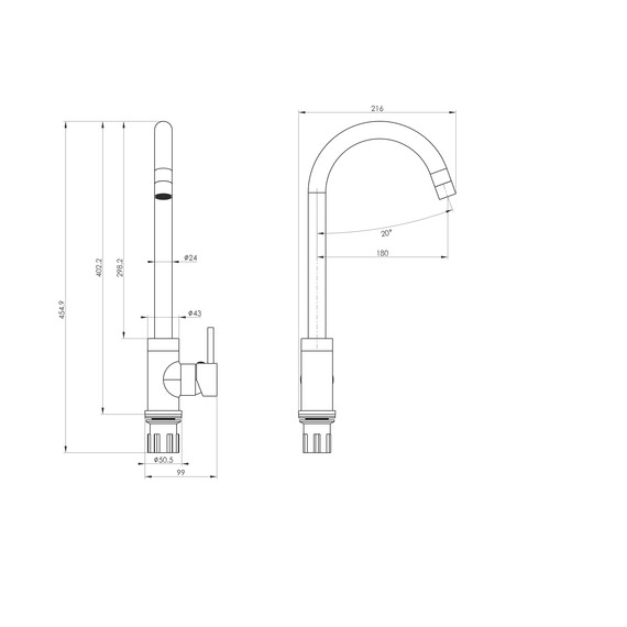 Смесители для кухни Wonzon & Woghand WW-A21102-MB, чёрный - фото 6