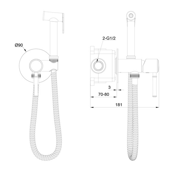набор для гигиенического душа Wonzon & Woghand Tor WW-88829073-RG (со скрытой частью) розовое золото - фото 6
