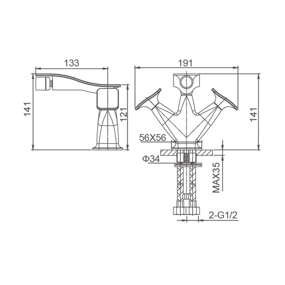 Смеситель для биде Wonzon & Woghand Shakespeare WW-655001-CR - фото 2