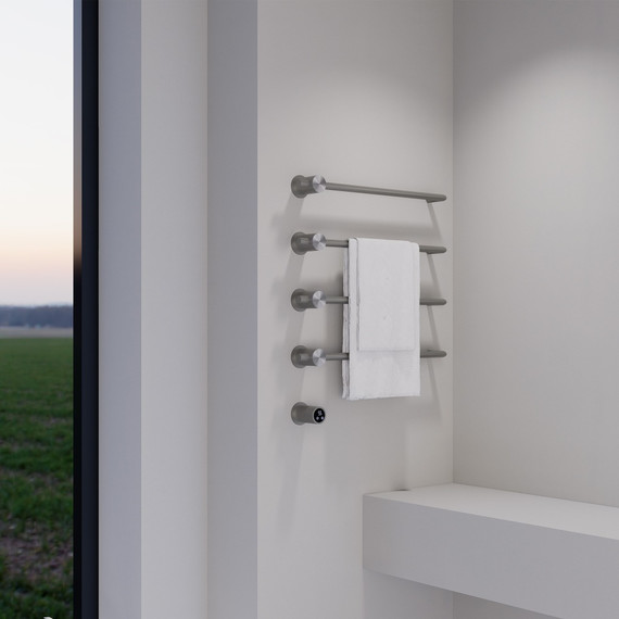 Полотенцесушитель электрический Abber Charme П4 645x520 мм AH4004BST, сталь брашированная - фото 2