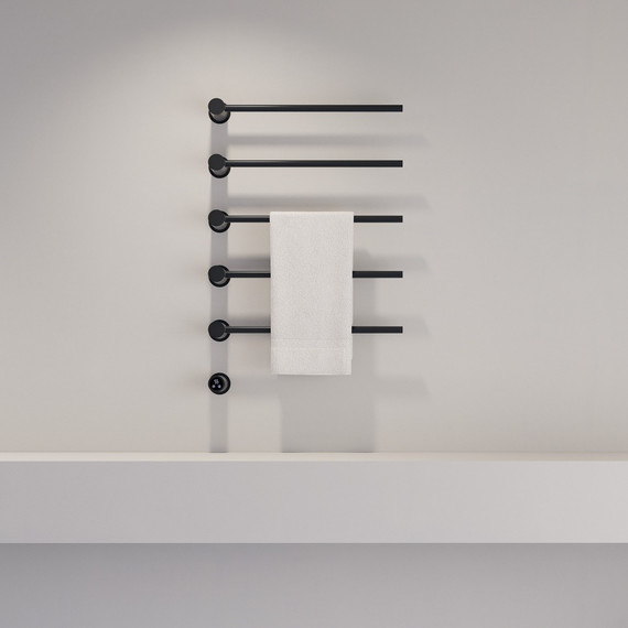 Полотенцесушитель электрический Abber Charme П5 795x520 мм AH4005MB, чёрный матовый - фото 2