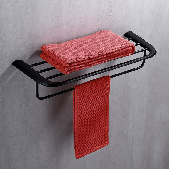 Полка для полотенец Abber Nord AA1554B, цвет чёрный матовый - фото 3
