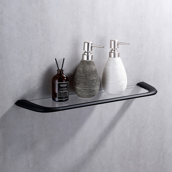 Стеклянная полка Abber Nord AA1555B, цвет чёрный матовый - фото 3