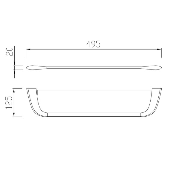 Стеклянная полка Abber Nord AA1555NG 50 см, цвет никель - фото 3