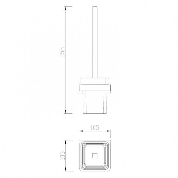 Ершик для унитаза Abber Westen AA1732B, цвет чёрный матовый - фото 2
