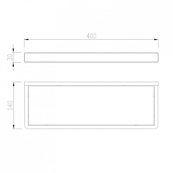 Стеклянная полка Abber Westen AA1759B 40 см, цвет чёрный матовый - фото 3