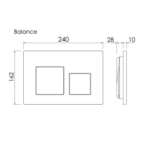Кнопка смыва Ceramicanova Balance Square CN12-002MB, чёрный матовый - фото 3