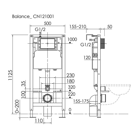 Инсталляция для унитаза Ceramicanova Balance CN121001 - фото 2