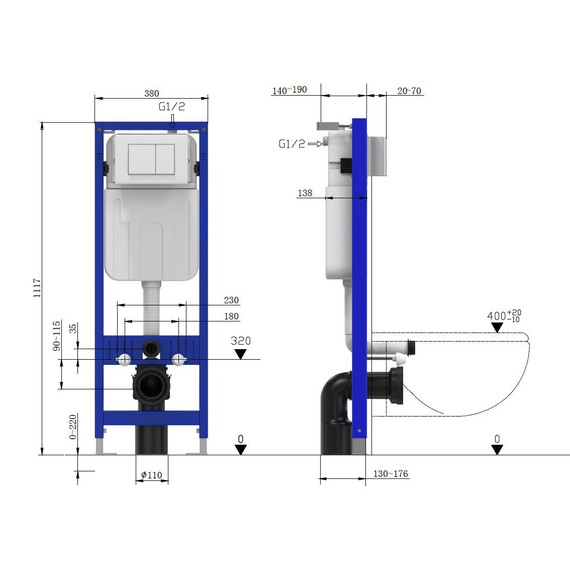 Инсталляция для унитаза Allen Brau Pneumatic Slim 9.11102.20 - фото 2