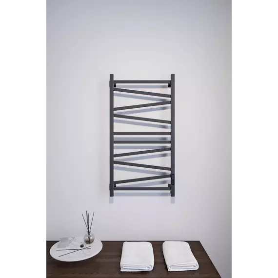 Полотенцесушитель электрический Veconi Barro-C П10 500x1000 мм B10050B-C, чёрный - фото 3