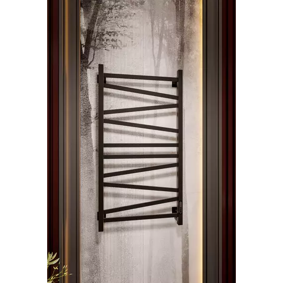 Полотенцесушитель электрический Veconi Barro-C П10 500x1000 мм B10050B-C, чёрный - фото 4