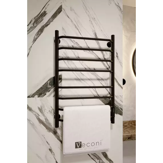 Полотенцесушитель электрический Veconi Cantu-A П8 500x800 мм C8050B-A, чёрный - фото 3