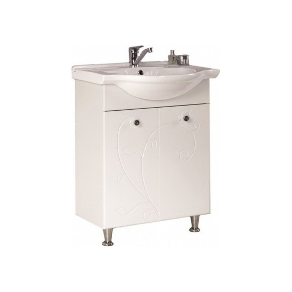 Тумба напольная с раковиной Акватон ЛИАНА 65 см 1A1657K0LL010, белый - фото 