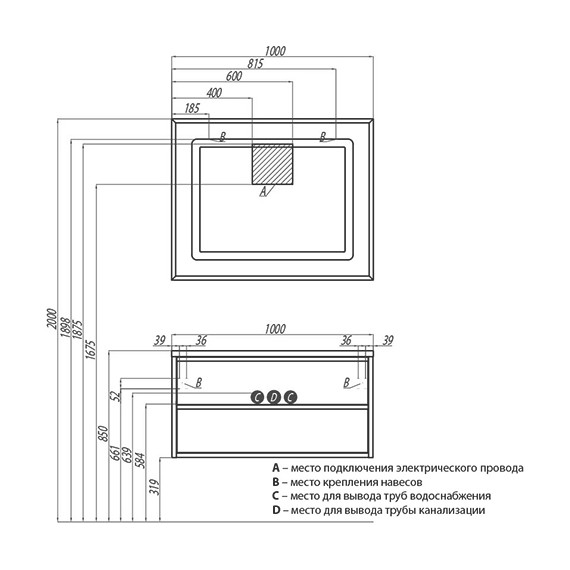 Зеркало Акватон Римини 100 см 1A136902RN010 - фото 2