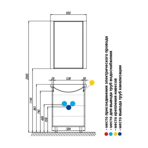 Зеркало Акватон ФИДЖИ 60 см 1A179502FG010 - фото 3