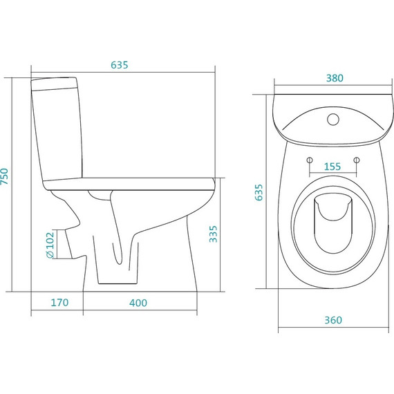 Унитаз-компакт Santek Анимо 1.WH11.0.035 с крышкой полипропилен - фото 3