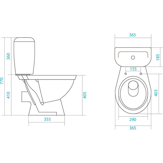 Унитаз-компакт Santek Паллада 1.WH30.2.371 с крышкой полипропилен - фото 2