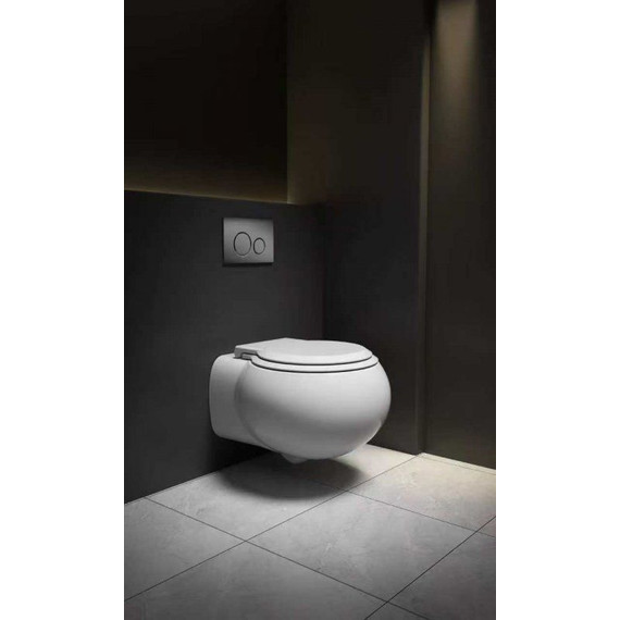 Унитаз подвесной безободковый Cezares Grande-Tor CZR-308-TH-TOR/SC с тонкой крышкой микролифт (система смыва Торнадо) - фото 9