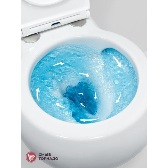 Унитаз подвесной безободковый Cezares Grande-Tor CZR-308-TH-TOR/SC с тонкой крышкой микролифт (система смыва Торнадо) - фото 19