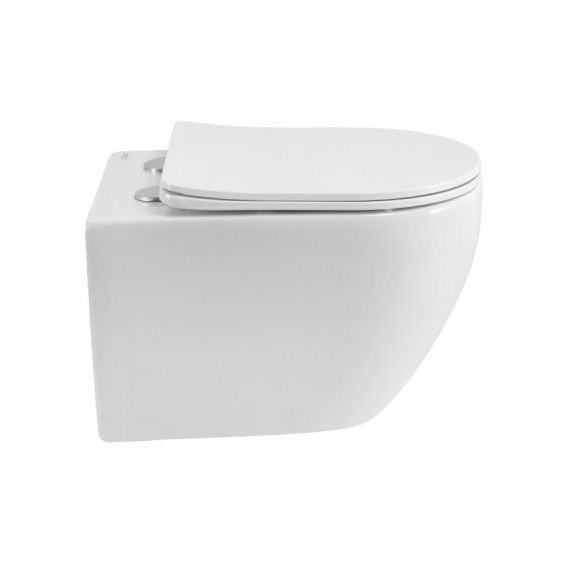 Унитаз подвесной безободковый Cezares Stylus-Tor 2.0 CZR-546-TH-TOR/SC с тонкой крышкой микролифт (система смыва Торнадо) - фото 2