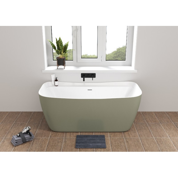 Ванна отдельностоящая Allen Brau Infinity 1 170x78 2.21002.20CGM, белый/олива - фото 2