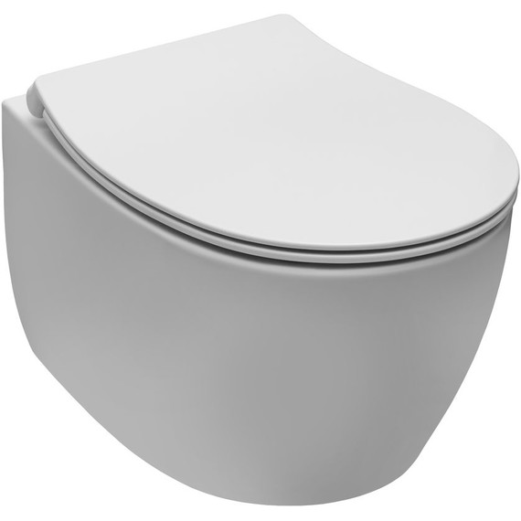 Унитаз подвесной безободковый Allen Brau Fantasy 4.11004.21 с тонкой крышкой микролифт, белый матовый - фото 