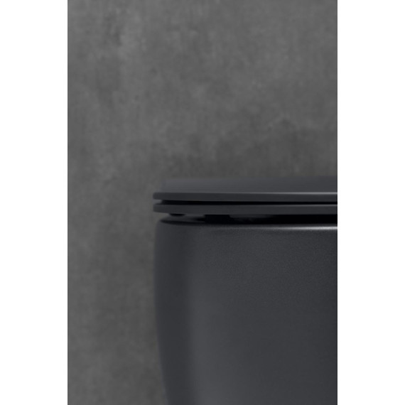 Унитаз подвесной безободковый Allen Brau Fantasy 4.11004.31 с тонкой крышкой микролифт, чёрный матовый - фото 18