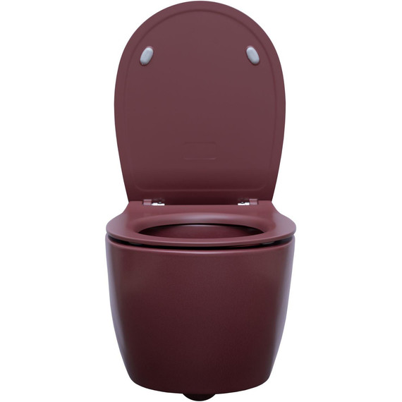Унитаз приставной безободковый Allen Brau Fantasy 4.11004.BD с тонкой крышкой микролифт, бордо - фото 2