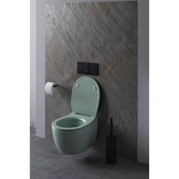 Унитаз подвесной безободковый Allen Brau Fantasy 4.11004.MT с тонкой крышкой микролифт, мятный - фото 15