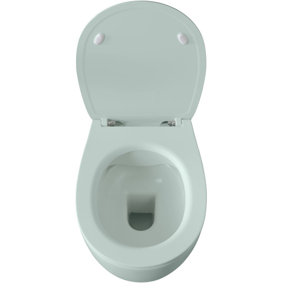 Унитаз подвесной безободковый Allen Brau Fantasy 4.11004.MT с тонкой крышкой микролифт, мятный - фото 4