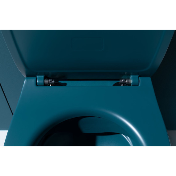 Унитаз подвесной безободковый Allen Brau Fantasy 4.11004.PT с тонкой крышкой микролифт, петроль - фото 16
