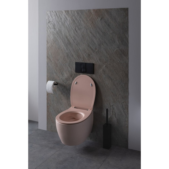 Унитаз приставной безободковый Allen Brau Fantasy 4.11004.SM с тонкой крышкой микролифт, розовый - фото 15