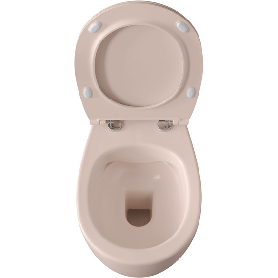 Унитаз приставной безободковый Allen Brau Fantasy 4.11004.SM с тонкой крышкой микролифт, розовый - фото 4