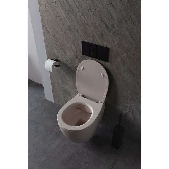 Унитаз приставной безободковый Allen Brau Fantasy 4.11004.IV с тонкой крышкой микролифт, айвори - фото 14