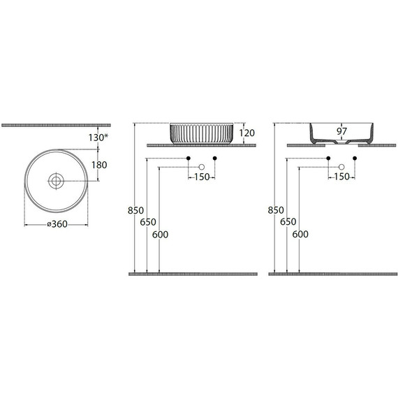 Раковина-чаша Allen Brau Fantasy Line 36 см 4.11032.20 - фото 13