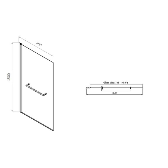 Шторка для ванны Allen Brau Priority 80x150 см 3.31022.BBA, чёрный браш/прозрачное - фото 18