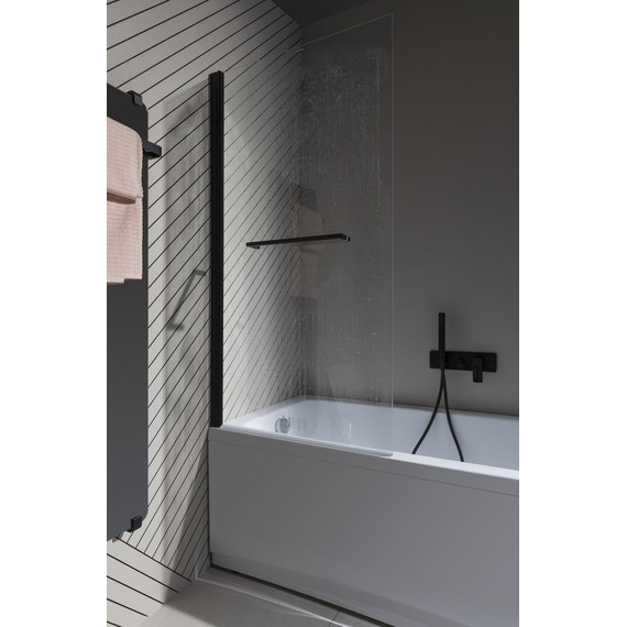 Шторка для ванны Allen Brau Priority 80x150 см 3.31022.BBA, чёрный браш/прозрачное - фото 13