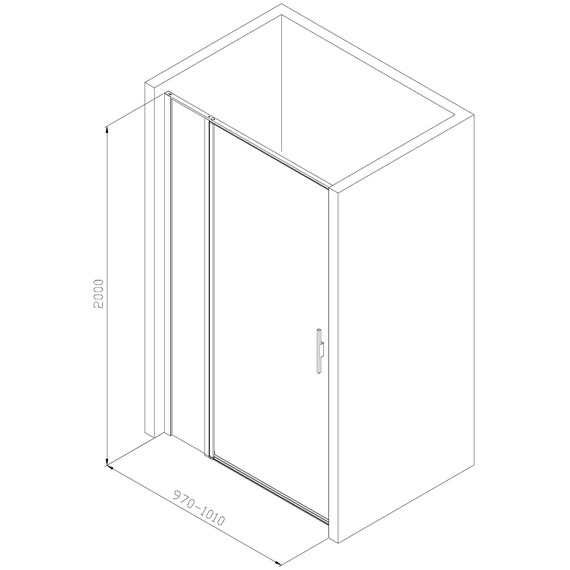 Душевая дверь Allen Brau Priority 100 см 3.31029.BA (стекло 8 мм) серебро браш/прозрачное - фото 19