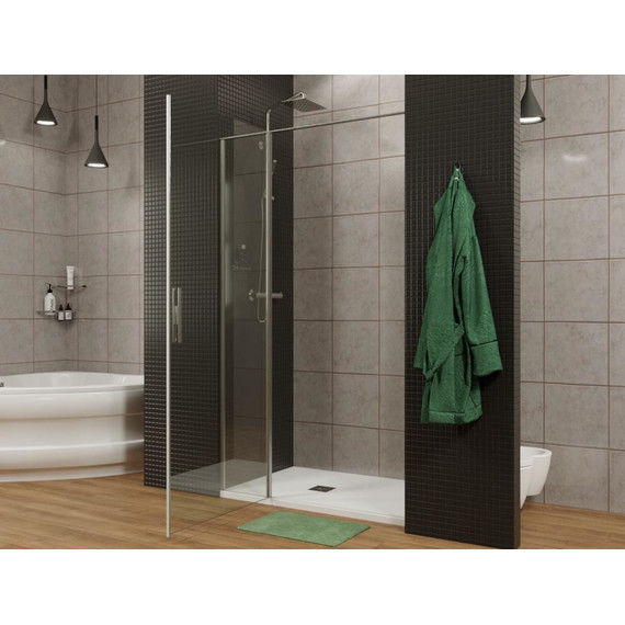 Душевая дверь Allen Brau Priority 120 см 3.31032.BA (стекло 8 мм) серебро браш/прозрачное - фото 12