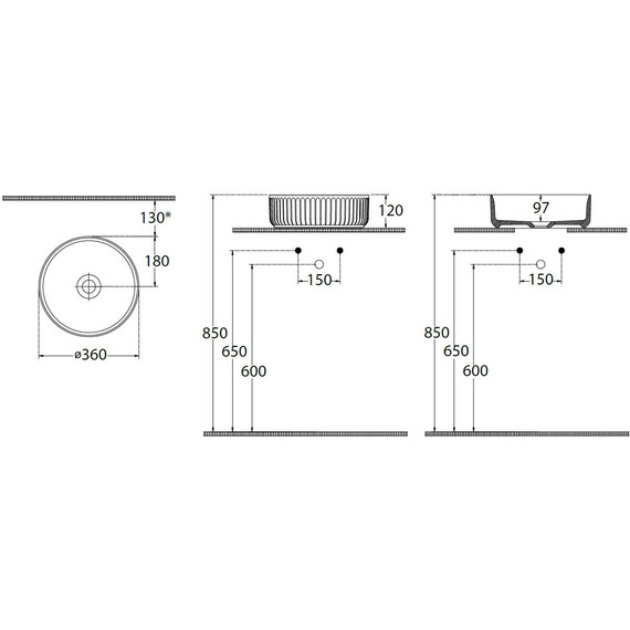 Раковина-чаша Allen Brau Fantasy Line 36 см 4.11032.ID, индиго - фото 13