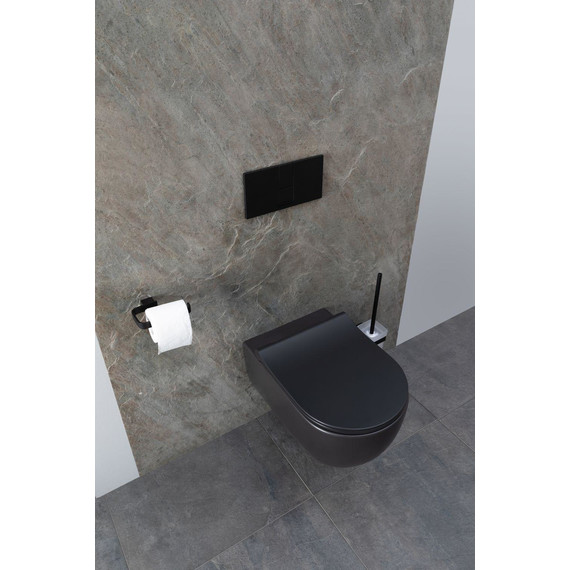 Унитаз подвесной безободковый Allen Brau Priority 4.31001.31 с тонкой крышкой микролифт, чёрный матовый - фото 21