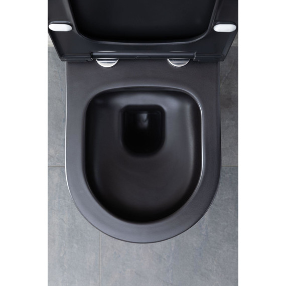 Унитаз подвесной безободковый Allen Brau Priority 4.31001.31 с тонкой крышкой микролифт, чёрный матовый - фото 23