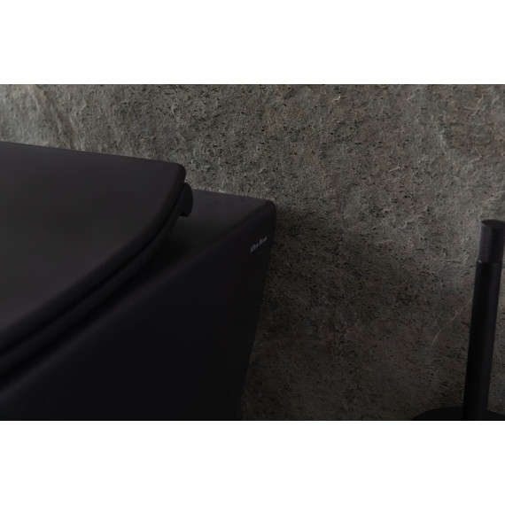 Унитаз подвесной безободковый Allen Brau Reality 4.32006.31 с крышкой микролифт, чёрный матовый - фото 14