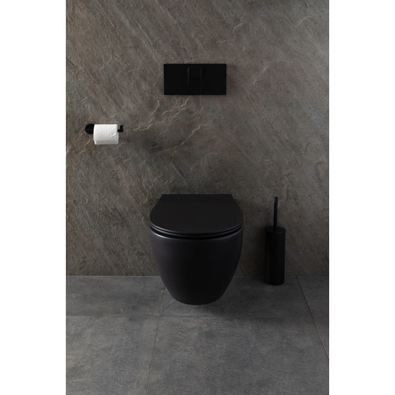 Унитаз подвесной безободковый Allen Brau Reality 4.32006.31 с крышкой микролифт, чёрный матовый - фото 22