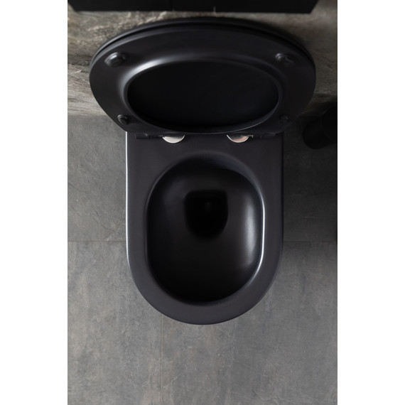 Унитаз подвесной безободковый Allen Brau Reality 4.32006.31 с крышкой микролифт, чёрный матовый - фото 28