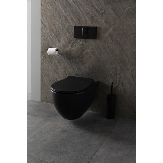 Унитаз подвесной безободковый Allen Brau Reality 4.32006.31 с крышкой микролифт, чёрный матовый - фото 25