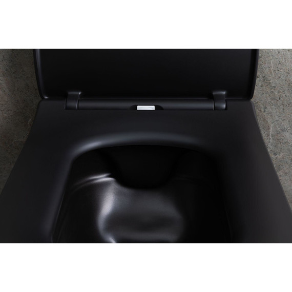 Унитаз подвесной безободковый Allen Brau Liberty 4.33007.31 с тонкой быстросъмной крышкой микролифт, чёрный матовый - фото 20
