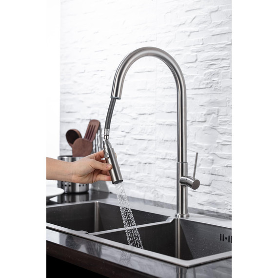 Смеситель для кухни Allen Brau Sprungfeder 5.60002-SS, сталь браш - фото 5